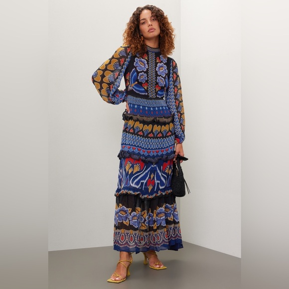 FARM Rio Vibrant Long Sleeve Maxi Dress - Picture 2 of 14